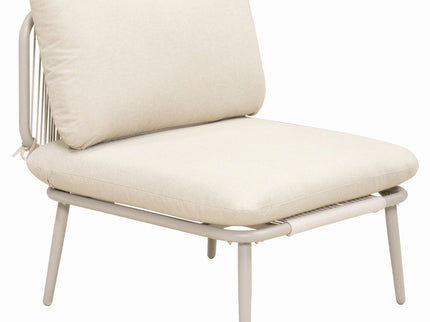 Modular Patio Armless Sofa Chair With Thick Cushion - Off White