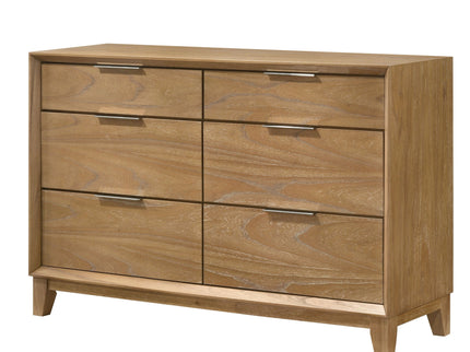 6 Drawer Storage Dresser, Bedroom Furniture - Natural Wood
