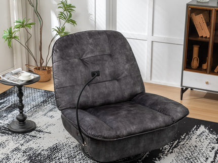 Modern Swivel Gliding Recliner Chair With Rocking Function And Phone Holder, Large Comfortable