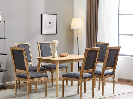 French Country Style Dining Chair With Upholstered Seating And Fluted Legs