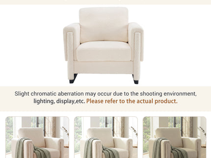 Upholstered Accent Armchair With Square Arm