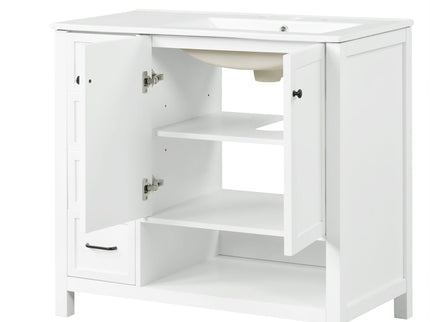 Modern Bathroom Vanity With Sink Top, 2 Doors And 2 Drawers