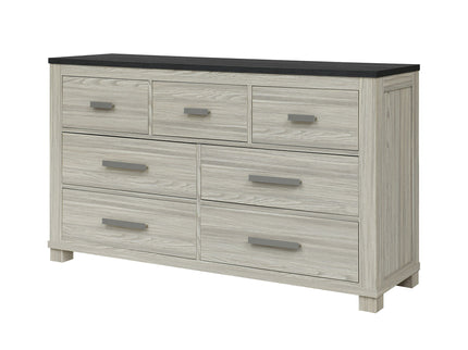 Augusta - Dresser, 7 Spacious Drawers, Block Feet - Beige Brown