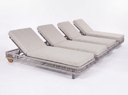 Outdoor Chaise Lounge & Wheels, 5 Position Adjustable Backrest
