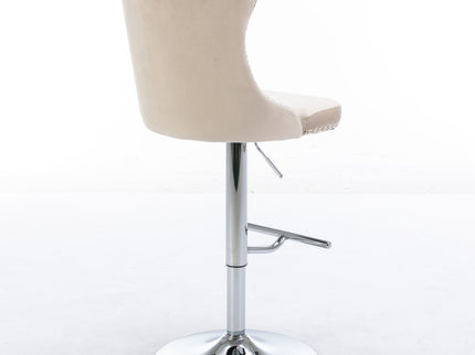 Swivel Barstools Adjusatble Seat Height From 25-33", Modern Upholstered Base Bar Stools With Backs Comfortable Tufted For Home Pub And Kitchen Island (Set of 2)