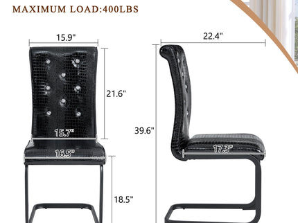 Alligator Skin Upholstered Dining Chairs