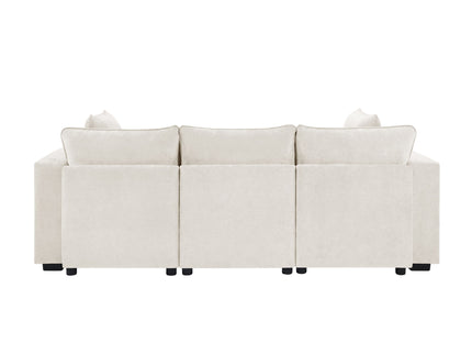 Modern Sectional Sofa U-Shaped With Movable Ottoman Storage Armrests And USB Ports