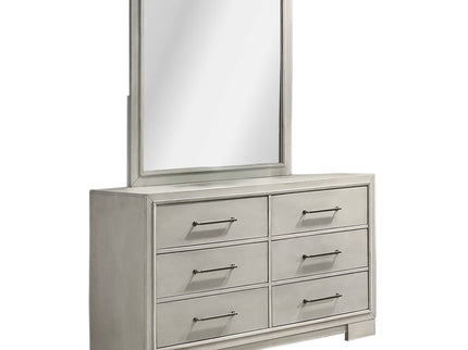 Dresser With Square Legs And Sleek Handles - Antique White