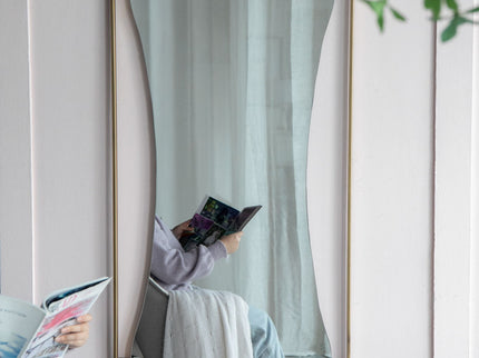 Poppy Mirror With Metal Frame Contemporary Design For Bathroom, Entryway Wall Decor