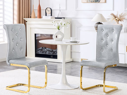 Elegant Design Alligator Skin Upholstered Dining Chairs