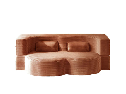 Modern Floor Sofa With 2 Pillows, Convertible Twin Size Folding Mattress For Living Room