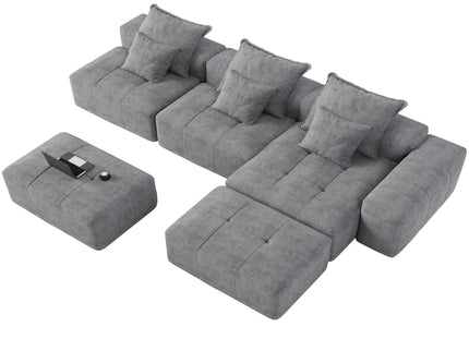 Modern Oversized, Modular Sectional Sofa With Pillows