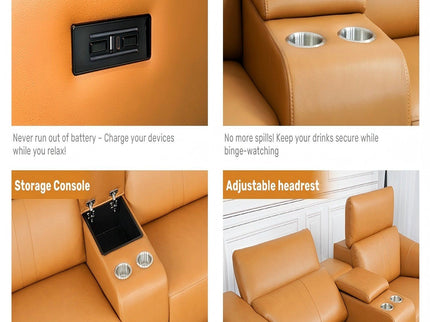 Modular Sofa Set With 2 Cup Holders, Sectional Living Room Furniture
