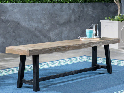 Cloud - Outdoor Bench With Acacia Wood Frame And Slat Panel Design