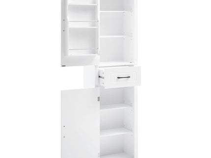 Tall Freestanding Bathroom Storage Cabinet With 2 Doors And Adjustable Shelves