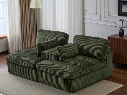 Double Chaise Lounge Chair, Oversized Upholstered Sleeper Cloud Couch