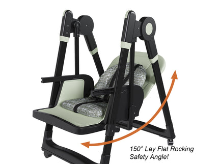 Convertible Baby High Chair To Rocker With 5 Point Harness
