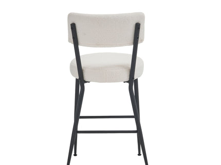 Modern Teddy Fabric Upholstered Bar Stools - Legs