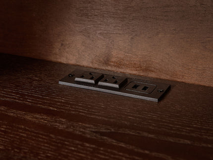 Nightstand With USB Ports & Outlet Hole, End Table With Drawer