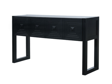 Geometric Carved Console Table With 3 Soft Close Drawers
