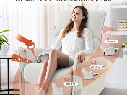 270° Power Swivel Rocker Glider Recliner Chair With USB Ports