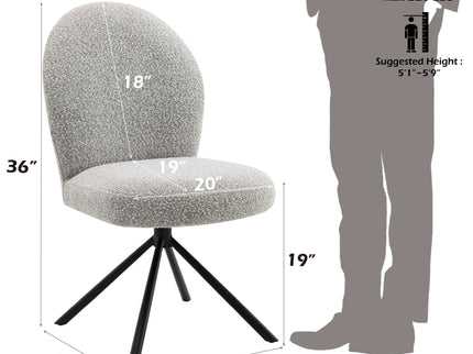 Side Chair With Swivel (Set of 2) - Gray