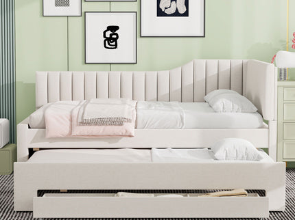 Upholstered Daybed With Trundle And 3 Drawers