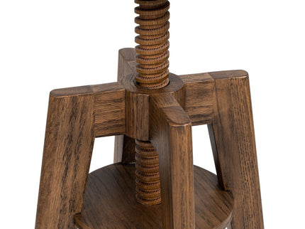 Spencer - Minimalist Oak Adjustable Bar Counter Stool - Walnut Brown Oak