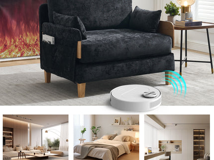 Mid Century Modern Foldable Sofa Bed, 3 In 1 Convertible Sleeper With 3 Pillows