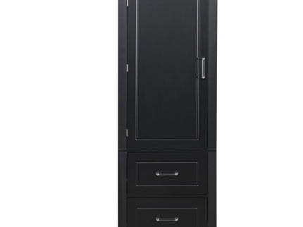 Tall Freestanding Bathroom Storage Cabinet With 2 Drawers And Adjustable Shelf