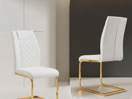 High Back Dining Chairs For Dining & Kitchen Room (Set of 4) - Golden / White