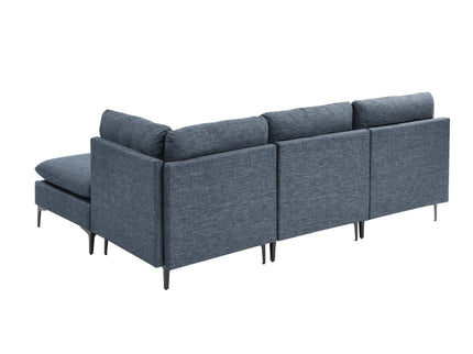 Upholstered Modular Sectional With Tall Legs, Medium Firm Seat