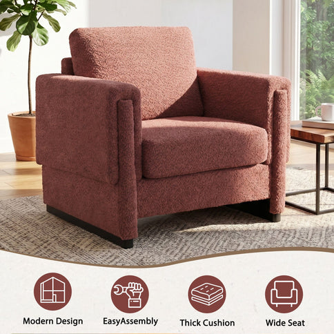 Upholstered Accent Armchair With Square Arm