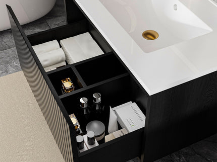 Wall Mounted Floating Bathroom Vanity With Sink And Drawers