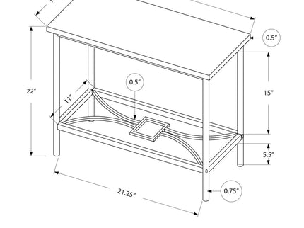 Accent Side Table, Narrow, Small, 2 Tier, Elegant Design