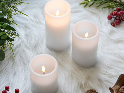 LED Candles With Remote Timer (Set of 3) - White