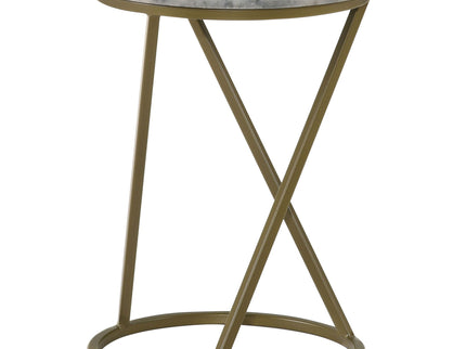 Balboa - Round Accent Side Table With Sculptural Base - White