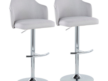 Ahoy - Contemporary Adjustable Barstool With Swivel With Rounded T Footrest (Set of 2)