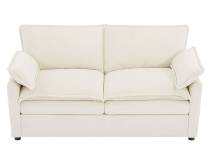 Modern Loveseat Sofa, Upholstered Couch With Side Storage Pockets