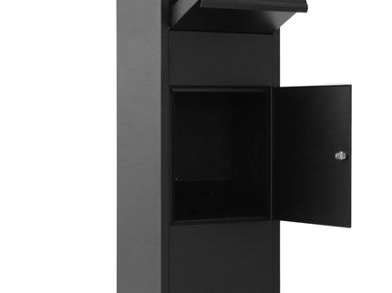 Large Package Delivery Parcel Mail Drop Box With Lockable Storage Compartment Heavy Duty Weatherproof For Express Mail Delivery For Home & Business Use - Black
