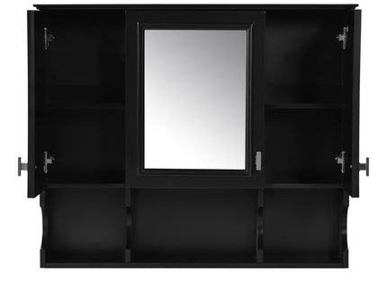 Wall Mounted Bathroom Medicine Wall Cabinet With Mirror & Open Shelves