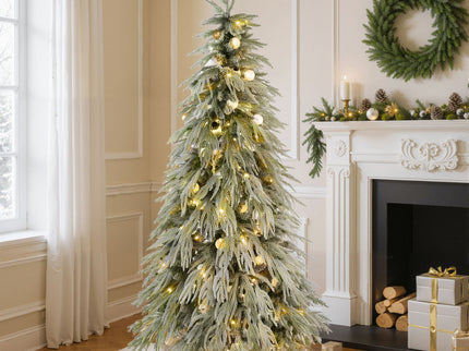 Snow Flocked Christmas Tree With LED Lights