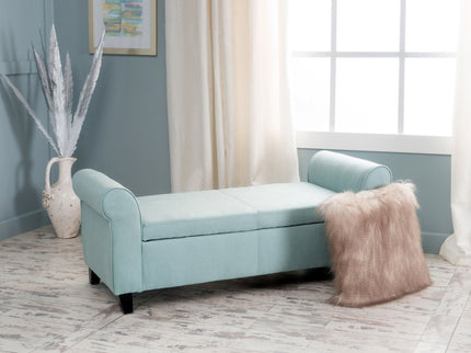 Hayes - Armed Storage Bench With Rolled Arms And Button Tufting