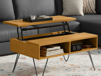 Hunter - Lift Top Coffee With Hidden Storage - Oak