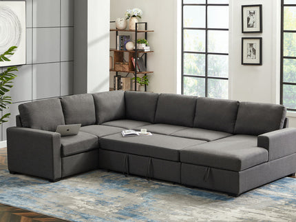 Ketterman - 4 Piece Upholstered Sectional - Dark Gray