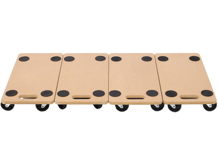 Furniture Moving Dolly, Heavy Duty Wood Rolling Mover With Wheels For Piano Couch Fridge Heavy Items, Securely Holds 500 Lbs (Set of 4) - Natural