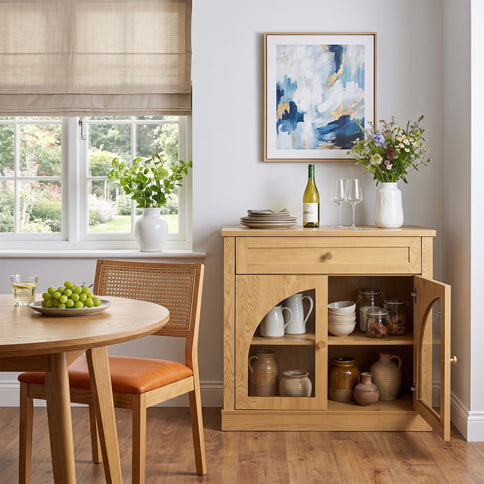 Modern Sideboard Cabinet With 1 Drawer And 2 Arched Doors