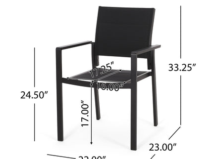 Baird - Outdoor Mesh And Aluminum Dining Chairs - Black