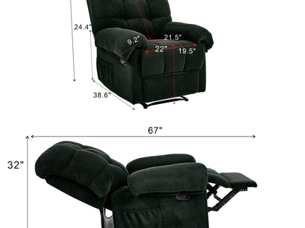 Manual Recliner, Padded Footrest
