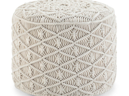 Coates - Round Macrame Pouf - Natural